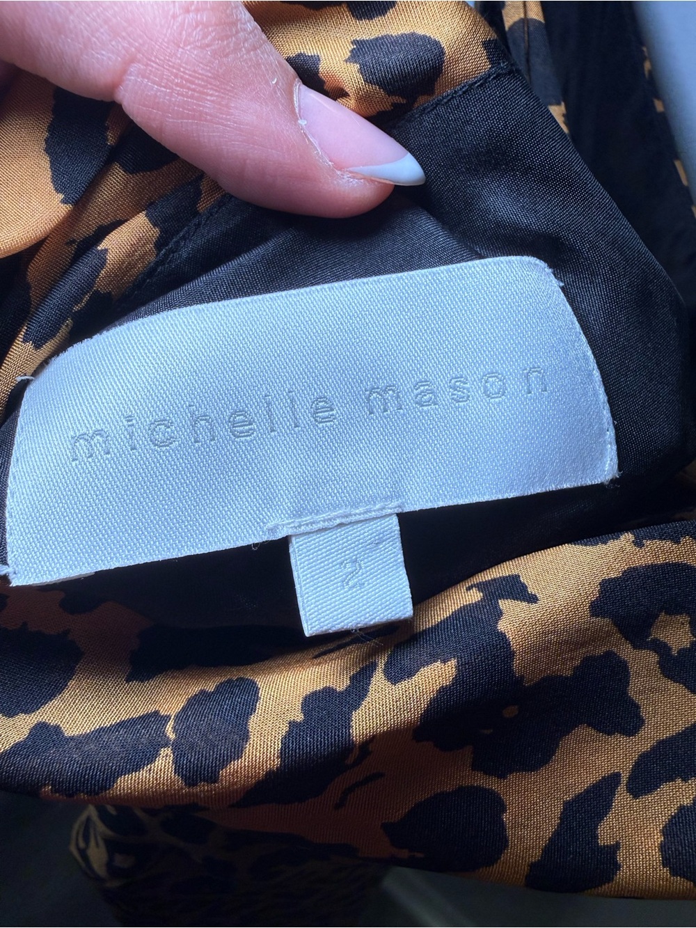 Michelle Mason Silk Leopard Print Maxi Gown Bias CrissCross Open Back Slip Sz 2 - Picture 4 of 9